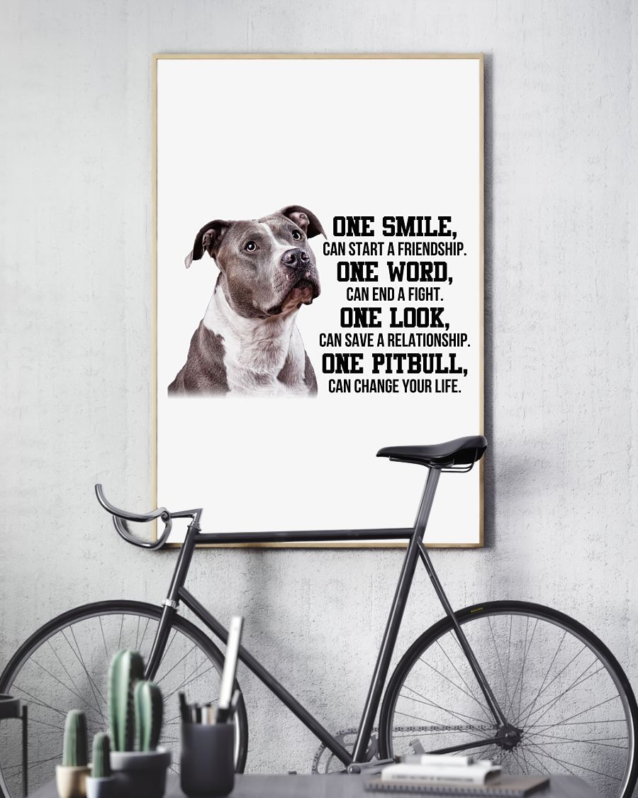 Pitbull Change Your Life Pitbull Lover Dog Mom Canvas And Poster Wall Decor Visual Art