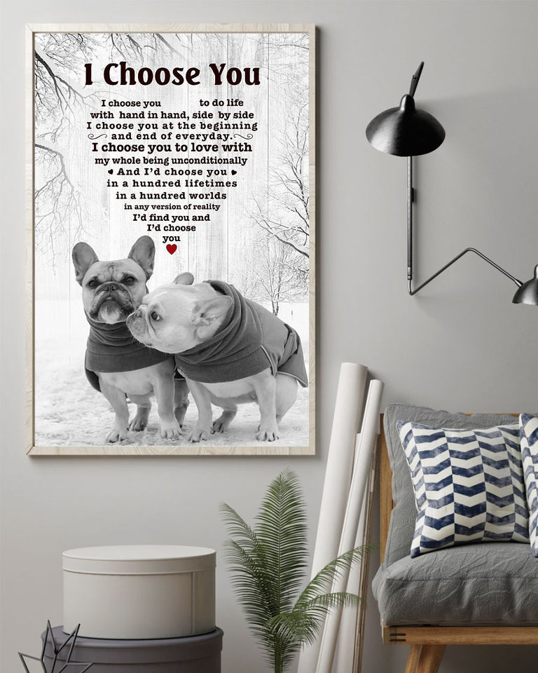 French Bulldog I Choose You Gift For Dog Mom Canvas And Poster Wall Decor Visual Art