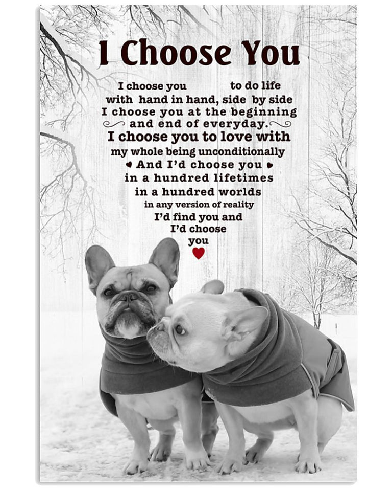 French Bulldog I Choose You Gift For Dog Mom Canvas And Poster Wall Decor Visual Art