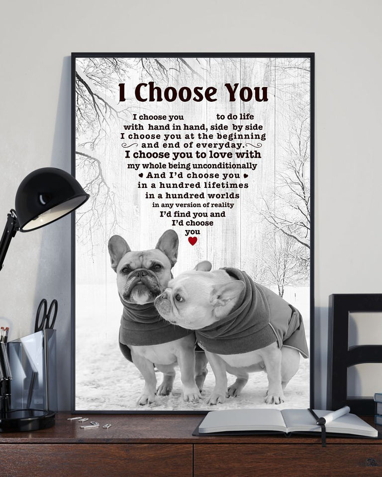 French Bulldog I Choose You Gift For Dog Mom Canvas And Poster Wall Decor Visual Art