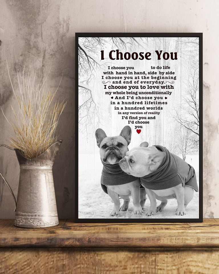 French Bulldog I Choose You Gift For Dog Mom Canvas And Poster Wall Decor Visual Art