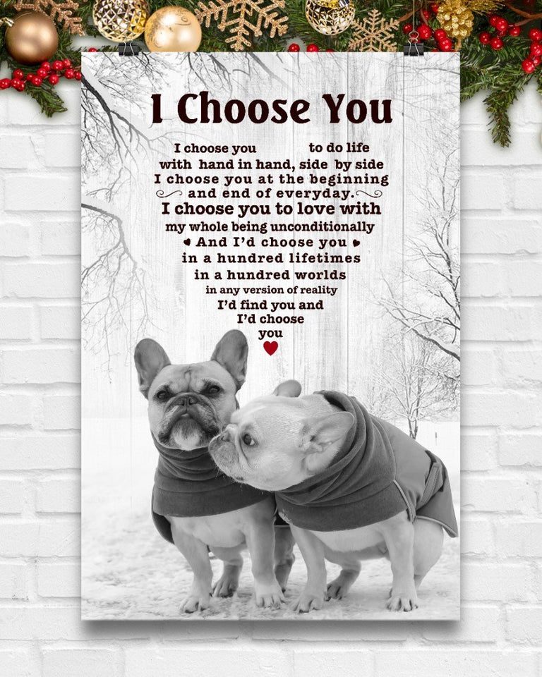 French Bulldog I Choose You Gift For Dog Mom Canvas And Poster Wall Decor Visual Art