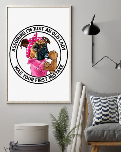 Boxer Your First Mistake Boxer Lover Dog Mom Canvas And Poster Wall Decor Visual Art
