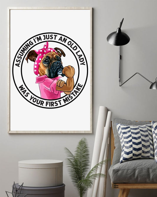 Boxer Your First Mistake Boxer Lover Dog Mom Canvas And Poster Wall Decor Visual Art