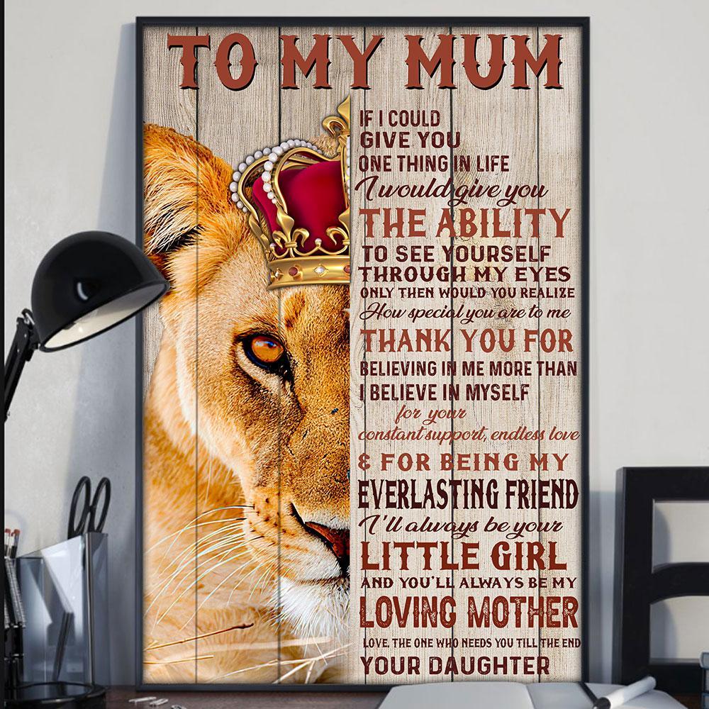 I'll Always Be Your Little Girl Portrait Canvas, Mother s Day Gift From Daughter To Mom, Wall Decor Visual Art, My Poster Wall