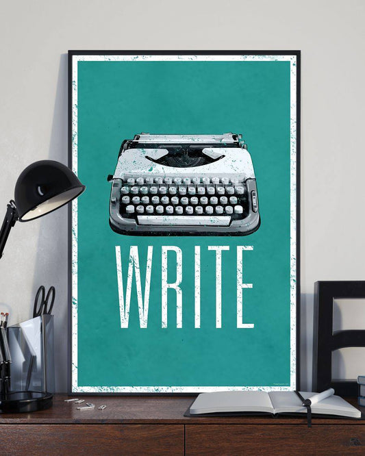 Writer Typewriter Canvas And Poster, Wall Decor Visual Art, Art Poster, My Poster Wall
