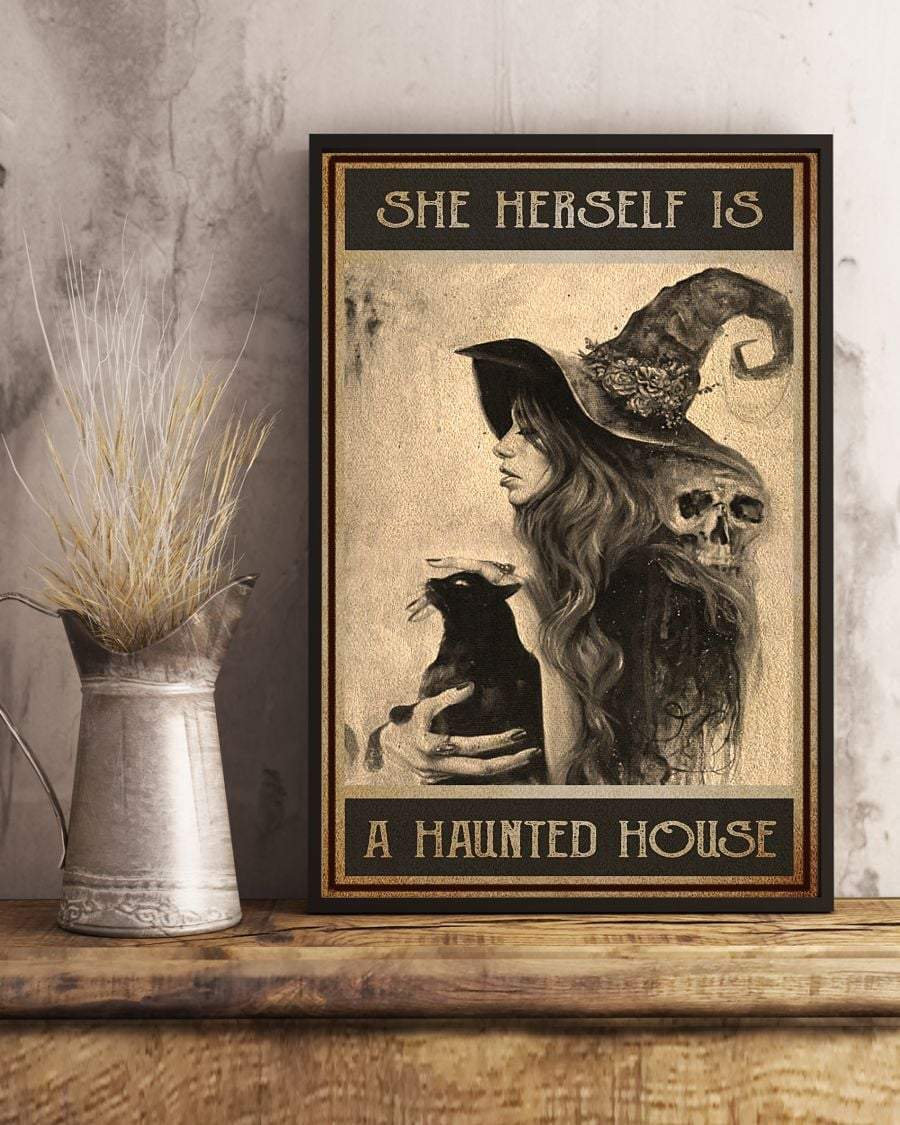 She Herself Is A Haunted House Canvas And Poster, Wall Decor Visual Art, Art Poster, My Poster Wall
