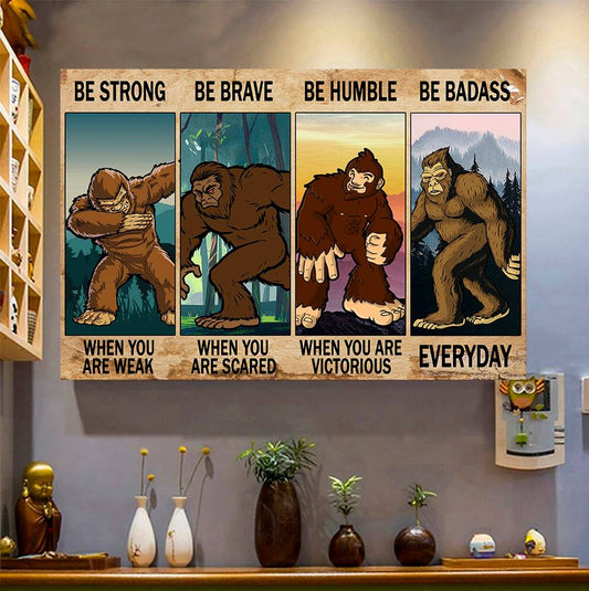 Be Strong Be Brave Be Humble Be Badass Landscape Poster Canvas, Wall Decor Visual Art, Art Poster, My Poster Wall