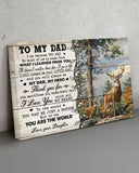 To My Dad To Me You Are The World, Gift for Hunter from Daughter Canvas Wall Art, Wall Decor Visual Art