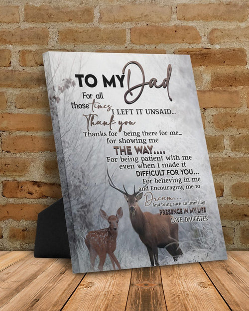 To My Dad Thanks For Being There For Me, Gift for Hunter Canvas Wall Art, Wall Decor Visual Art