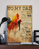 To My Dad I Know It's Not Easy For A Man To Raise A Man Gift Ideas For Dad from Son Canvas Wall Art, Wall Decor Visual Art