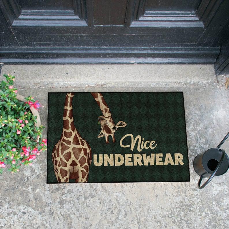 Giraffe Doormat, Funny Giraffe Doormat, Animal Funny Doormat, Funny Doormat, Welcome Mat, Hello Doormat, Pet Doormat, Home Doormat