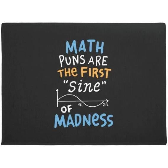 Math Puns Are The First Sine Of Madness Doormat Welcome Mat Housewarming Gift Home Decor Funny Doormat Gift Idea For Classroom