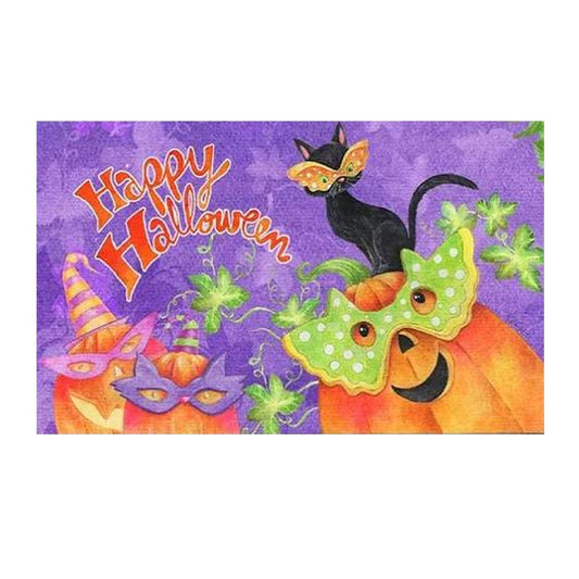 House Cat And Pumpkin Doormat Welcome Mat Housewarming Gift Home Decor Funny Doormat Gift For Cat Lovers Happy Halloween