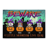 Halloween Doormat Halloween Dog Beware - Custom Doormat