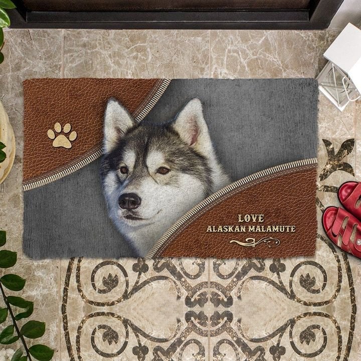 Alaskan Malamute Doormat Welcome Mat Housewarming Gift Home Decor Funny Doormat Gift for Dog Lovers Happy Idea for Friend