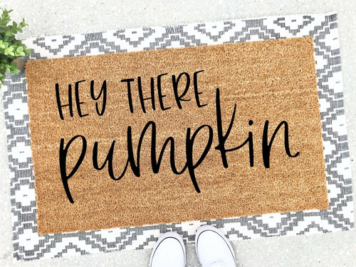 Outdoor Mat- Hey There Pumpkin Harvest Themed Happy Halloween Doormat Home Decor