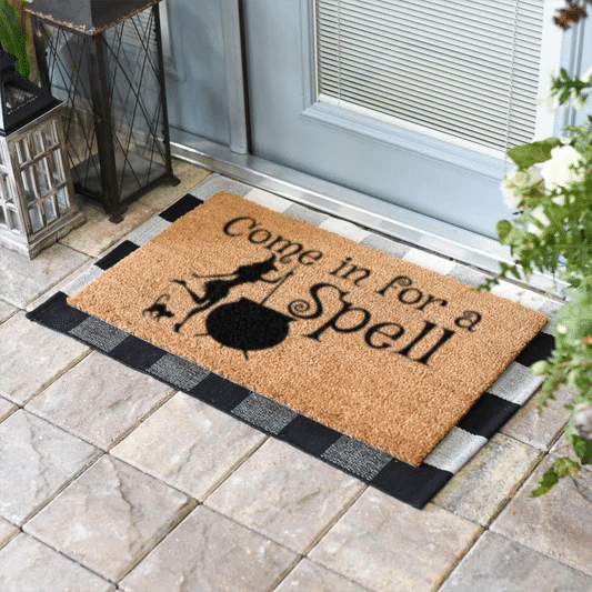 Outdoor Mat- Come In For A Spell Witch With Pot Doormat Home Decor