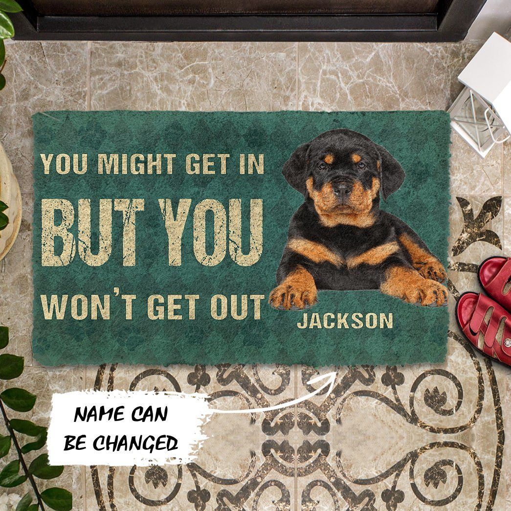 Dog Doormat 3D Keep Door Closed Rottweilers Dog Custom Gender Doormat