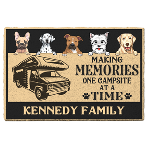 Making Memories One Campsite At A Time - Personalized Rubber Base Doormat