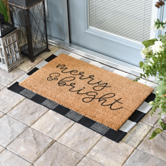 Outdoor Mat- Merry And Bright Classic Background Door Mat Home Decor