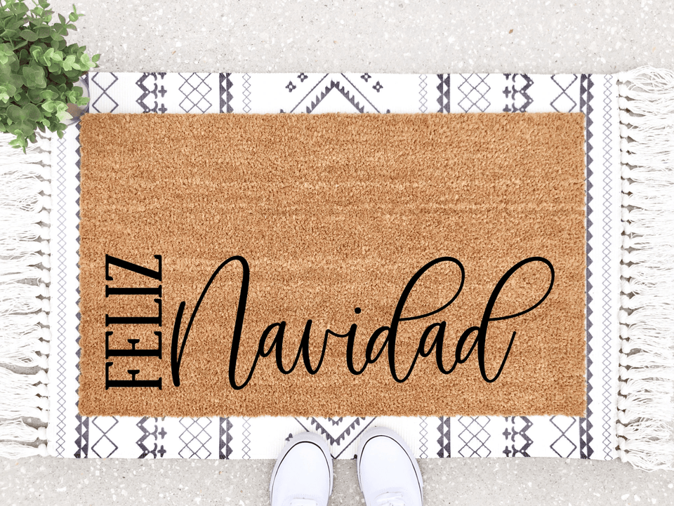 Outdoor Mat- Feliz Navidad Text Only Doormat Home Decor