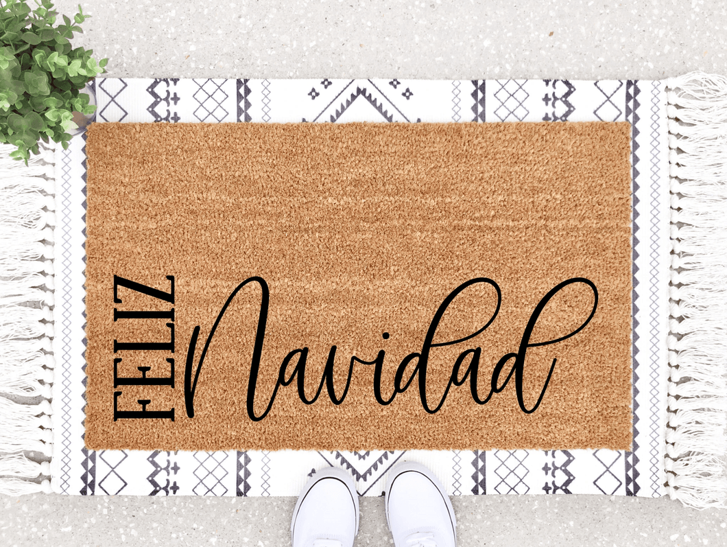 Outdoor Mat- Feliz Navidad Text Only Doormat Home Decor
