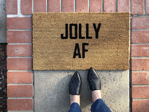 Outdoor Mat- Jolly Af Funny Christmas In Vintage Style Door Mat Home Decor