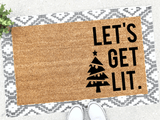 Outdoor Mat- Let's Get Lit Pine Tree Doormat Home Decor