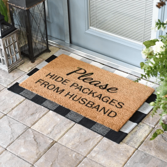Outdoor Mat- Please Hide Packages From Husband Classic Background Door Mat Home Decor