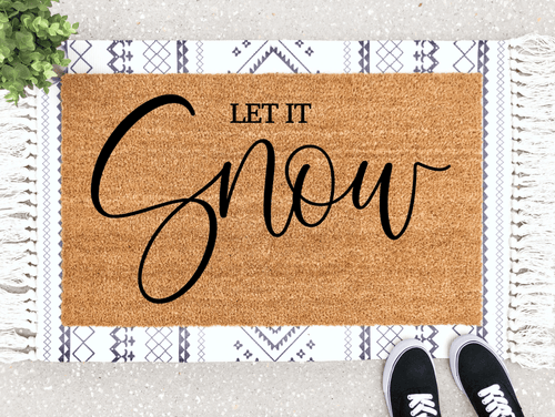 Outdoor Mat- Let It Snow Time Of Winter Doormat Home Decor