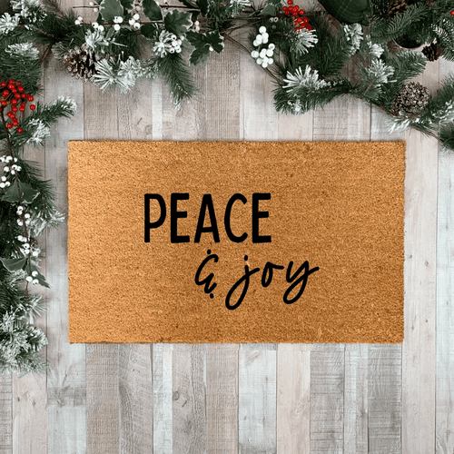 Outdoor Mat- Peace And Joy Winter In Vintage Style Door Mat Home Decor