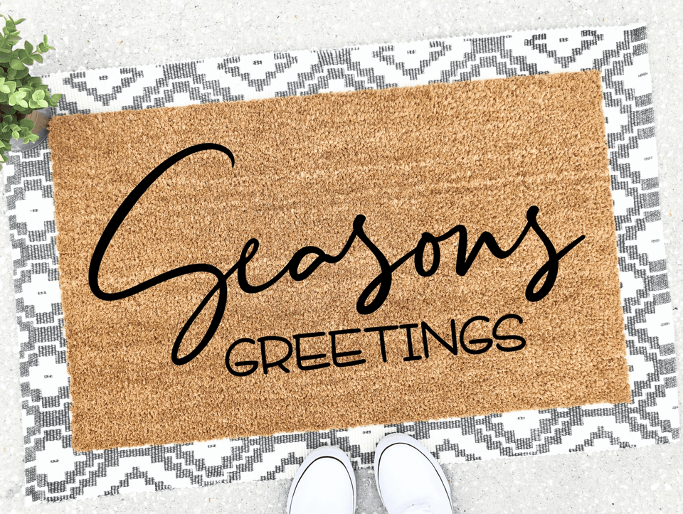 Outdoor Mat- Seasons Greetings Happy Holiday Doormat Home Decor