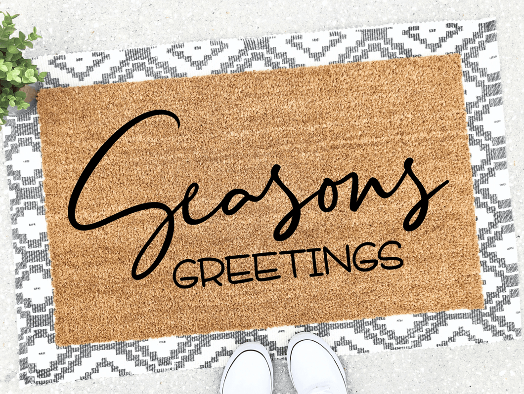 Outdoor Mat- Seasons Greetings Happy Holiday Doormat Home Decor