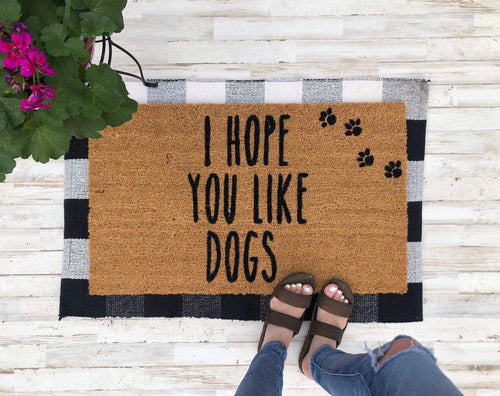 Outdoor Mat- Hope You Like Dogs Vintage Style Door Mat Home Decor