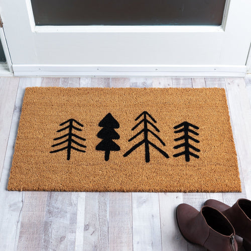 Outdoor Mat- Modern Trees Rustic Winter In Vintage Style Door Mat Home Decor