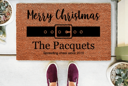 Outdoor Mat- Santa's Belt In Vintage Style Door Mat Home Decor