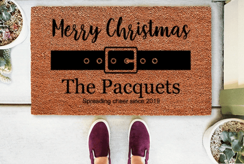 Outdoor Mat- Santa's Belt In Vintage Style Door Mat Home Decor