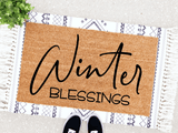Outdoor Mat- Winter Blessings On Peru Background Doormat Home Decor