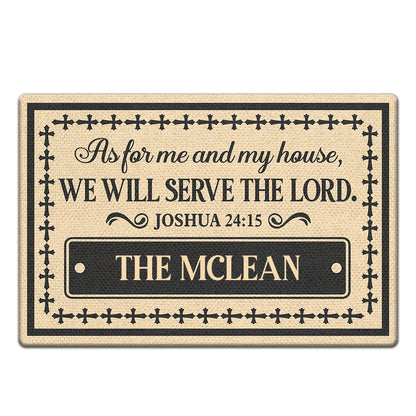 We Will Serve The Lord - Customized Doormat
