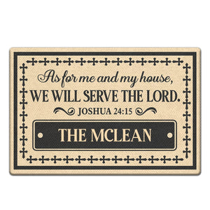 We Will Serve The Lord - Customized Doormat