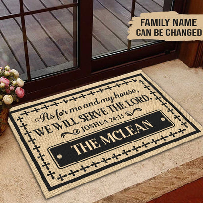 We Will Serve The Lord - Customized Doormat