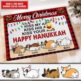 Merry Christmas Happy Hanukkah, Personalized Doormat
