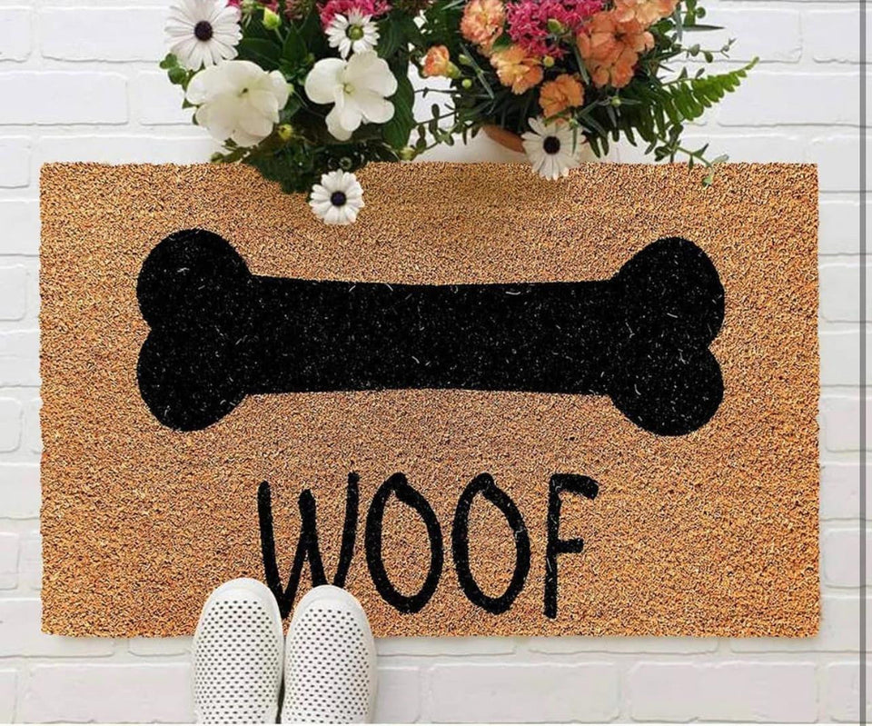 Outdoor Mat- Funny Woof Bone Dog Cool Design Doormat Home Decor