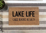 Outdoor Mat- Lake Life Cause Beaches Be Salty Summer Holiday Themed Doormat Home Decor