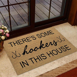 Outdoor Mat- Theres Some Hookers In This House Fishing Doormat Home Decor