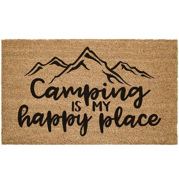 Outdoor Mat- Camping Is My Happy Place Gift For Camper Doormat Home Decor