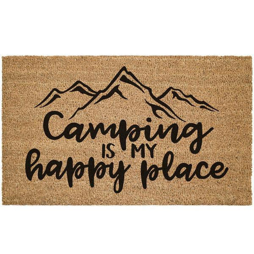 Outdoor Mat- Camping Is My Happy Place Gift For Camper Doormat Home Decor