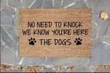 Outdoor Mat- Funny Dog Paws No Need To Knock We Know You Are Here Doormat Home Decor
