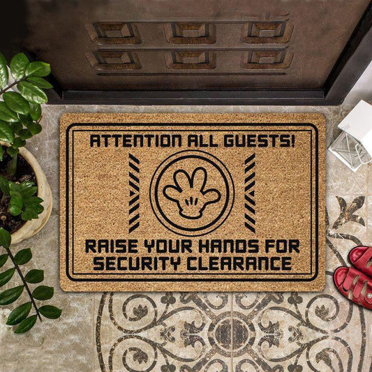 Outdoor Mat- Attention All Guests And Raise Your Hand Doormat Home Decor